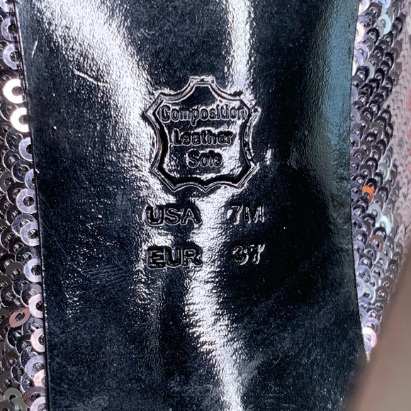 Ombre silver sequins Nina New York heels peep toe - Picture 6 of 6